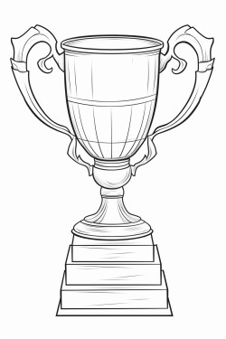 a trophy with a horizontal ribbon  sash that is blank