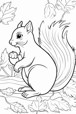 a squirrel in a forest during autumn