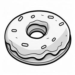 coloring page of a pink donut that looks delicious and appealing