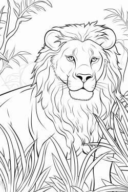 lion in the jungle