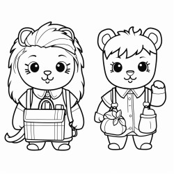 first day of school with apple and llama