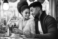 please generate an african american couple on a date