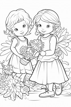 fairies picking flowers