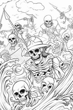 skeletons battling pirates