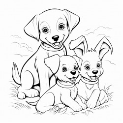 group of dogs playing