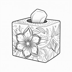 tissue box basic funky design thick black outline