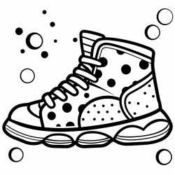 a basketball pair of shoes with a polka dot pattern and a playful aesthetic