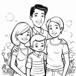 familia de 4 integrantes con mam pap y dos nias