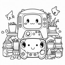 kawaii style gamer theme