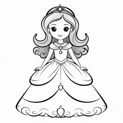 a princess with a beautiful dress with diamonds on it and long hair