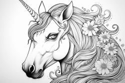 licorne avec arc en ciel et coeur