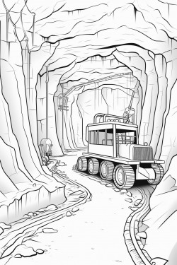large underground cavern with construction equipment working inside