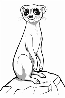 suricate sitting on a stone