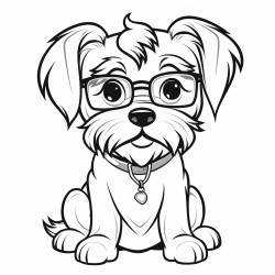 a dog with glasses