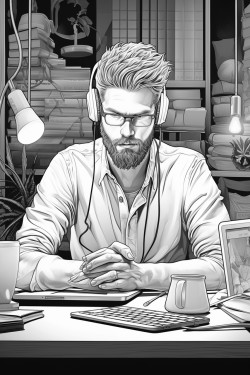bored adult stuck in online meeting