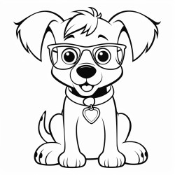 a dog with glasses
