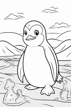 a  penguin in the ocean