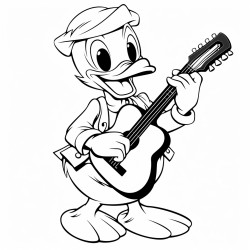 duck playing acoustic guitar