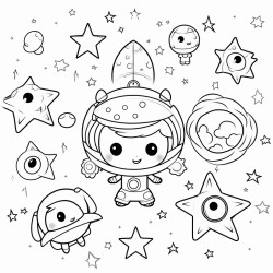 a kawaii space dream sequence with magical and fantastical elements