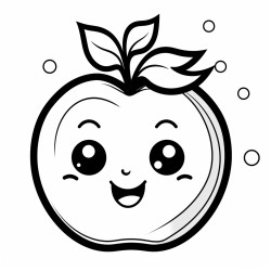 cute cartoon pomegranate with the word patience written under it