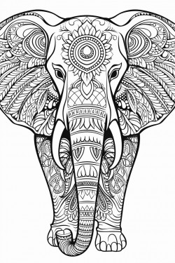 detailed mandala elephant