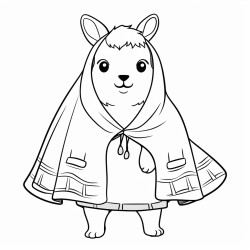 un lama et un poncho
