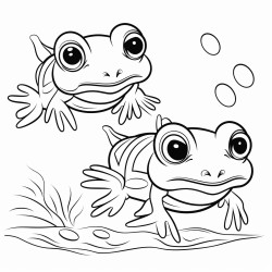 2 swimming frogs