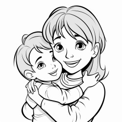 mother and kid hugging
