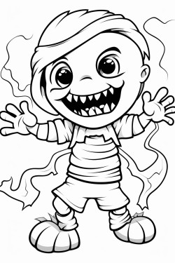 cute halloween mummy dancing