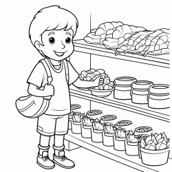a child buying spices in the traditional market