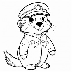 an otter wearing a pilots hat