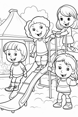 boys and girls on playground