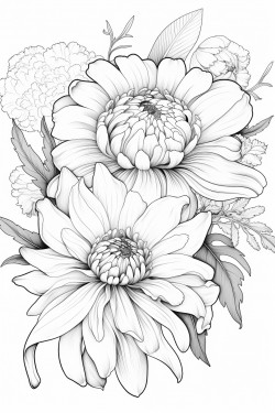 detailed illustrations of various flowers