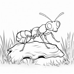 an ant painting in the forest