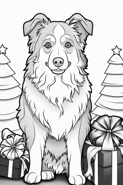 australian shepherd at christmas