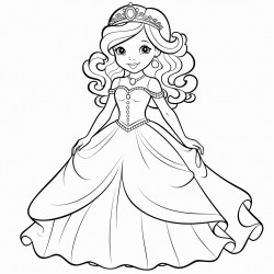 a princess with a beautiful dress with diamonds on it and long hair