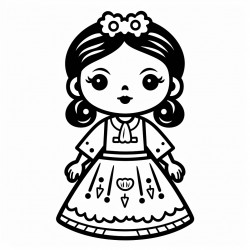 simple mexican doll with a simple background