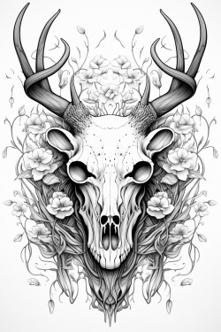 wendigo skull tarot card deer skull shape