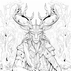 create a pencil sketch of la madremonte the guardian of the forest