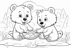 baby bears playing
