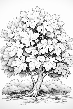 the design should focus on a variety of fall tree leaves like maple oak and birch with beautiful details that capture the seasons cozy vibe