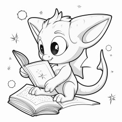 axolotyl reading a book on the moon
