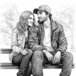 a couple sitting on a bench