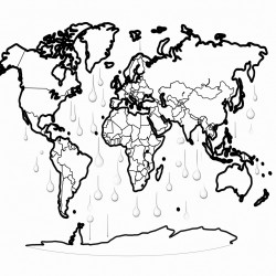 colour by number world rainfall average map
