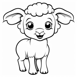 a lamb with a friendly smil