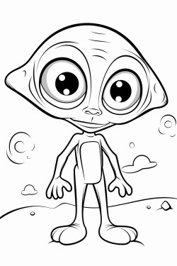 the bigeyed alien the background alien planet surface