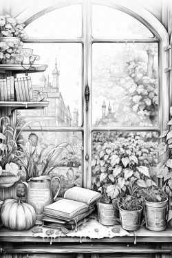 raining  couple back  window  bookshelf  coffee