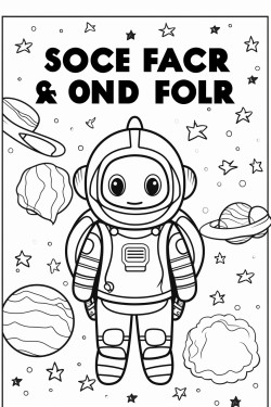 advanced outer space coloring sheet with bubble letters saying first day of school