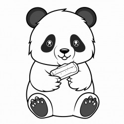 a panda eating a popsicle