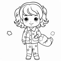 little girl in pajamas